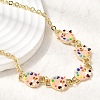 Brass Enamel Pendant Necklaces NJEW-B157-07G-02-2