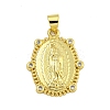 Religion Theme Rack Plating Brass Micro Pave Cubic Zirconia Pendants KK-C074-40G-01-1