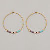 Bohemian Handmade Glass Seed Beads Hoop Earrings AM1646-3-1