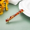 Natural Red Agate Chip & Metal Hair Bobby Pins PW-WG30375-01-1