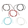 5Pcs 5 Colors Waxed Polyester Cords Multi-strand Bracelets Set BJEW-JB09632-S-1