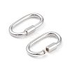 Rhodium Plated 925 Sterling Silver Locking Carabiner Claps STER-K173-20P-2