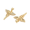 Brass Pave Clear Cubic Zirconia Pendants KK-U009-06D-G-2