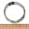 Natural Fluorite Oval Beaded Stretch Bracelet G-E010-01S-6
