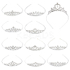 12Pcs 12 Styles Alloy Rhinestone Hair Bands OHAR-HS0001-05-1