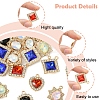 24Pcs 6 Styles Alloy Glass Pendants FIND-FS0003-20-2