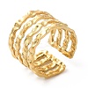 Ion Plating(IP) 304 Stainless Steel Multi Line Open Cuff Ring for Women RJEW-M149-18G-3