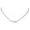 Natural Baroque Keshi Pearl Column Pendant 304 Stainless Steel Satellite Chain Necklaces NJEW-JN06338-01-3
