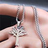 201 Stainless Steel Tree of Life Pendant Box Chain Necklaces FS-WGEEACC-02-2