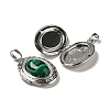 Synthetic Malachite Locket Pendants G-C104-04D-P-2