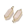 Natural Rose Quartz Faceted Double Terminal Pointed Pendants G-G181-05G-01-2