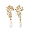 Brass Micro Pave Clear Cubic Zirconia Stud Earrings EJEW-N056-02G-1