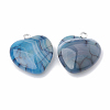 Dyed Natural Crackle Agate Pendants X-G-S330-20-2