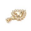 Rack Plating Brass Micro Pave Clear Cubic Zirconia Pendants KK-L155-64G-3