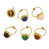 Round Natural Mixed Stone Finger Rings RJEW-Q822-46G-1
