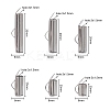 90Pcs 6 Style 304 Stainless Steel Slide On End Clasp Tubes STAS-YW0001-20-3