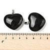 Natural Black Agate(Dyed & Heated) Pendants G-A249-04B-02P-3