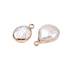 Electroplated Natural Keshi Pearl Teardrop Pendants LS-PEAR-S018-02K-01-2