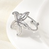 Starfish 304 Stainless Steel Cuff Open Rings for Women RJEW-A105-01P-3