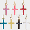 14Pcs 7 Colors Real 18K Gold Plated Eco-Friendly Rack Plating Brass Enamel Pendants KK-BBC0018-80-7