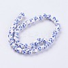 Handmade Flower Printed Porcelain Ceramic Beads Strands PORC-J006-C03-2