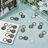 Alloy Cabochon Settings Keychain with Iron Findings and Glass Cabochons KEYC-DC00001-4