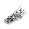 Halloween Theme Rhinestone Skeleton Hand Brooch Pin LS-JEWB-F018-01AS-3