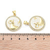 Brass Micro Pave Clear Cubic Zirconia Pendants KK-L213-010G-05-3