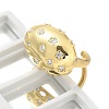 Brass Micro Pave Clear Cubic Zirconia Cuff Rings LS-RJEW-M029-04G-5