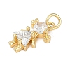 Rack Plating Brass Micro Pave Cubic Zirconia Pendant KK-H509-38G-01-2