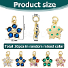 10Pcs Brass Clear Cubic Zirconia Pendants ZIRC-HS0001-19-2