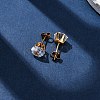304 Stainless Steel Micro Pave Clear Cubic Zirconia Stud Earrings EJEW-P299-01E-G-2