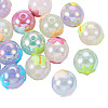 16Pcs 8 Styles UV Plating Rainbow Iridescent Acrylic Beads PACR-TA0001-07-10