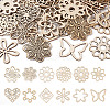 24pcs 12 Styles Unfinished Natural Poplar Wood Filigree Joiners Links WOOD-TA0001-81-2