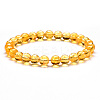 Natural Citrine Round Beaded Stretch Bracelets PW-WG43935-02-1