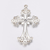 Alloy Rhinestone Cross Big Pendants LS-ALRI-1475-S-NR-3