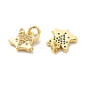 Fox Brass Micro Pave Clear Cubic Zirconia Charms KK-G425-10-3