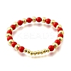 ABS Imitation Pearl Round Beads Stretch Bracelets for Women BJEW-D317-12A-G-4