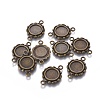 Tibetan Style Link Cabochon Bezel Settings TIBEP-0578-AB-LF-1