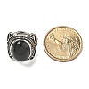 Natural Obsidian Adjustable Rings RJEW-I108-02AS-12-5