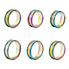 6Pcs 6 Style 201 Stainless Steel Engravable Grooved Finger Rings Set for Women RJEW-YS0001-02-2