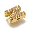 Rack Plating Brass Micro Pave Clear Cubic Zirconia Beads KK-G500-30G-N-2