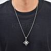 Vintage 304 Stainless Steel Witch Knot Pendant Necklaces WGBCAF0-01-5