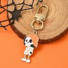 Halloween Skeleton Alloy Enamel Pendant Decoration HJEW-YW00033-05-1