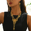 Elegant Alloy Hollow Flower Tassel Earrings & Necklaces for Women FZ8785-4