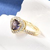 Brass Micro Pave Clear Cubic Zirconia Cuff Open Rings CU-CBA5C10-13G-3