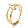 Ion Plating(IP) 304 Stainless Steel Hollow Cross Adjustable Rings RJEW-D006-01G-1