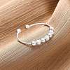 Rotatable 925 Sterling Silver Open Cuff Rings RJEW-S624-06S-1