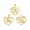 Rack Plating Brass Micro Pave Cubic Zirconia Pendants KK-C011-60G-3