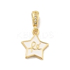 Brass Micro Pave Cubic Zirconia Pendants KK-B059-38G-C-1